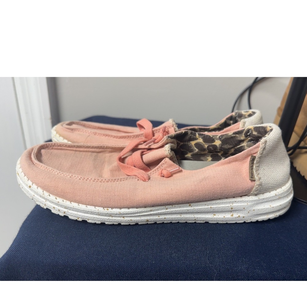 Hey Dude | Wendy Peach Canvas Slip On Loafers | Size 8.5